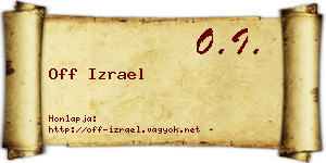 Off Izrael névjegykártya